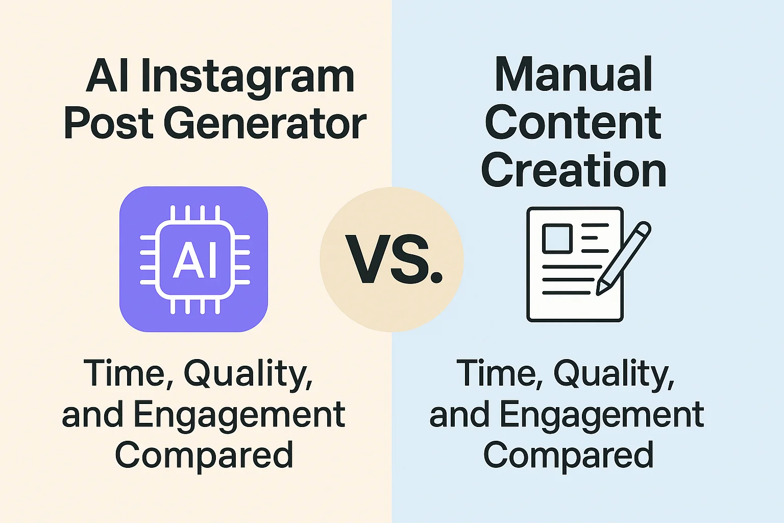 <strong>AI Instagram Post Generator vs. Manual Content Creation: Time, Quality, and Engagement Compared</strong> 